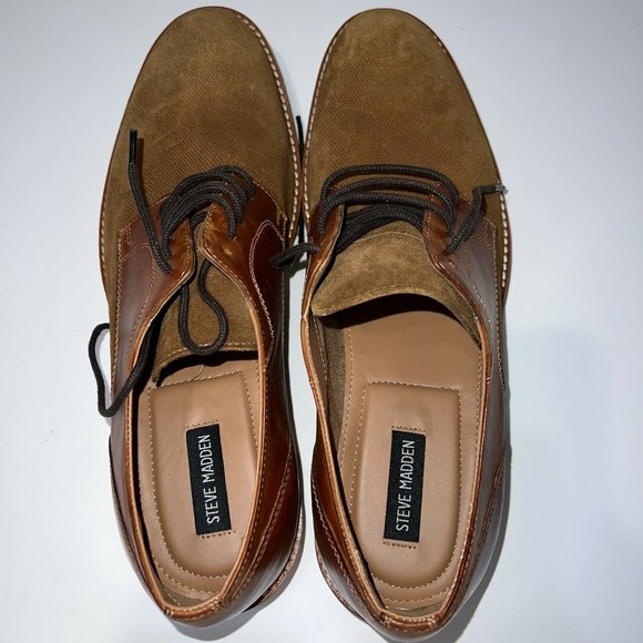 KAAN Steve Madden Mens Cognac Brown Oxford Casual Dress Shoes Size 13 D NEW